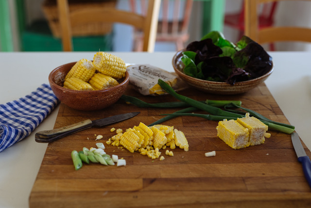 Chunky steak pie with spiced creamed corn